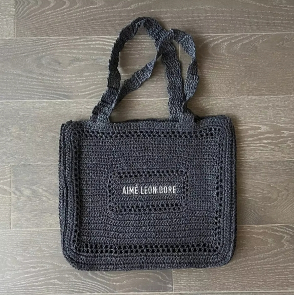 Aime Leon Dore Crochet Tote Bag Navy